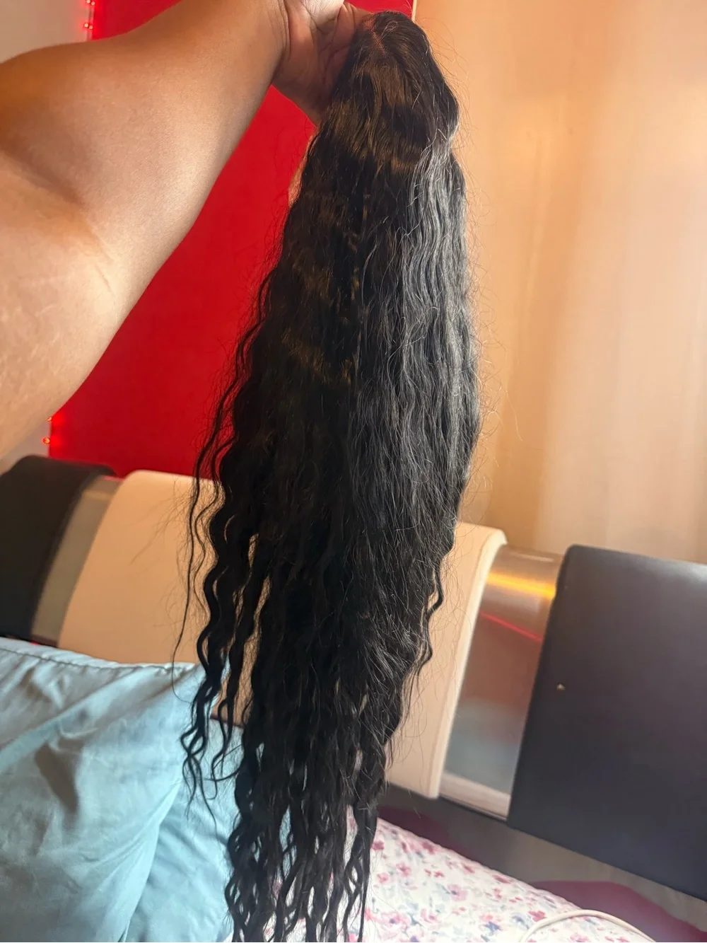 Long Black Wavy Curly Wig with Black
